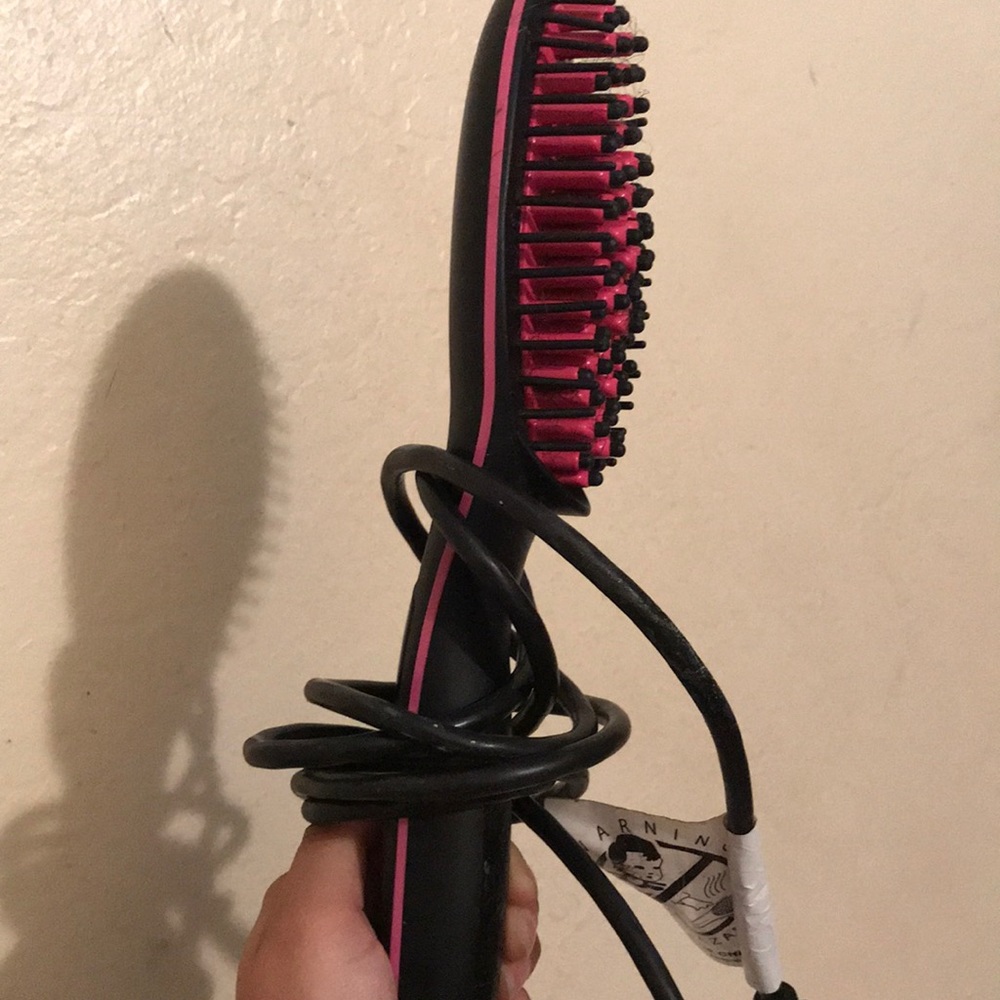 Hair brush straightener